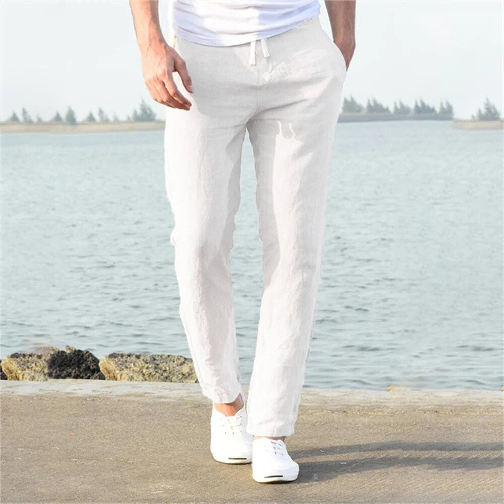 Pantaloni Uomo in Lino Leggero | Eleganza Casual Estiva | Luca