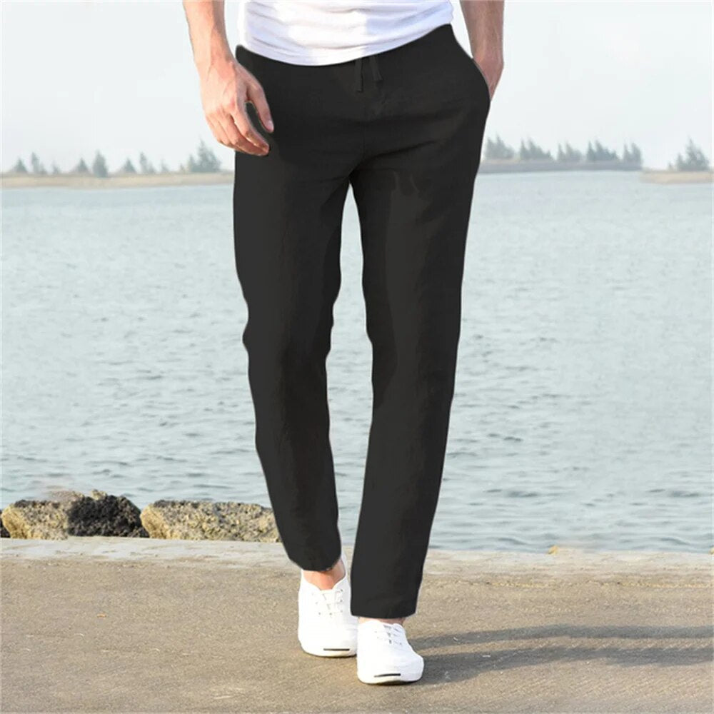Pantaloni Uomo in Lino Leggero | Eleganza Casual Estiva | Luca