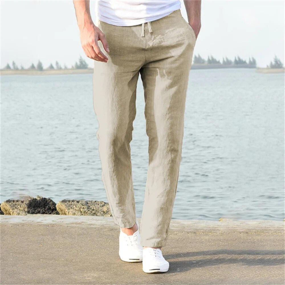 Pantaloni Uomo in Lino Leggero | Eleganza Casual Estiva | Luca