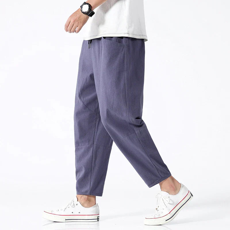 Pantaloni di Lino Cropped da Uomo | Leggeri & Traspiranti | Matteo