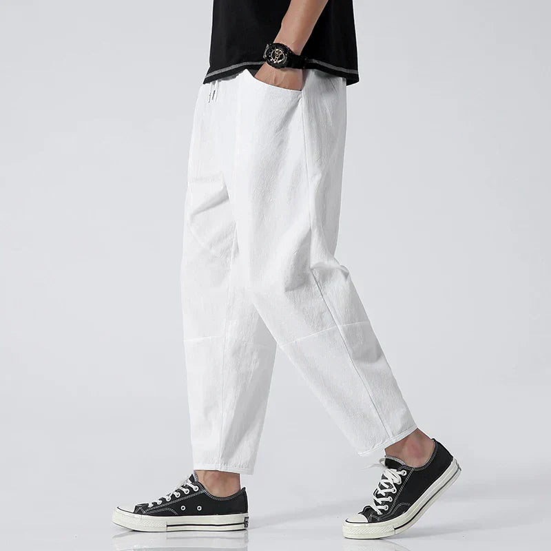 Pantaloni di Lino Cropped da Uomo | Leggeri & Traspiranti | Matteo
