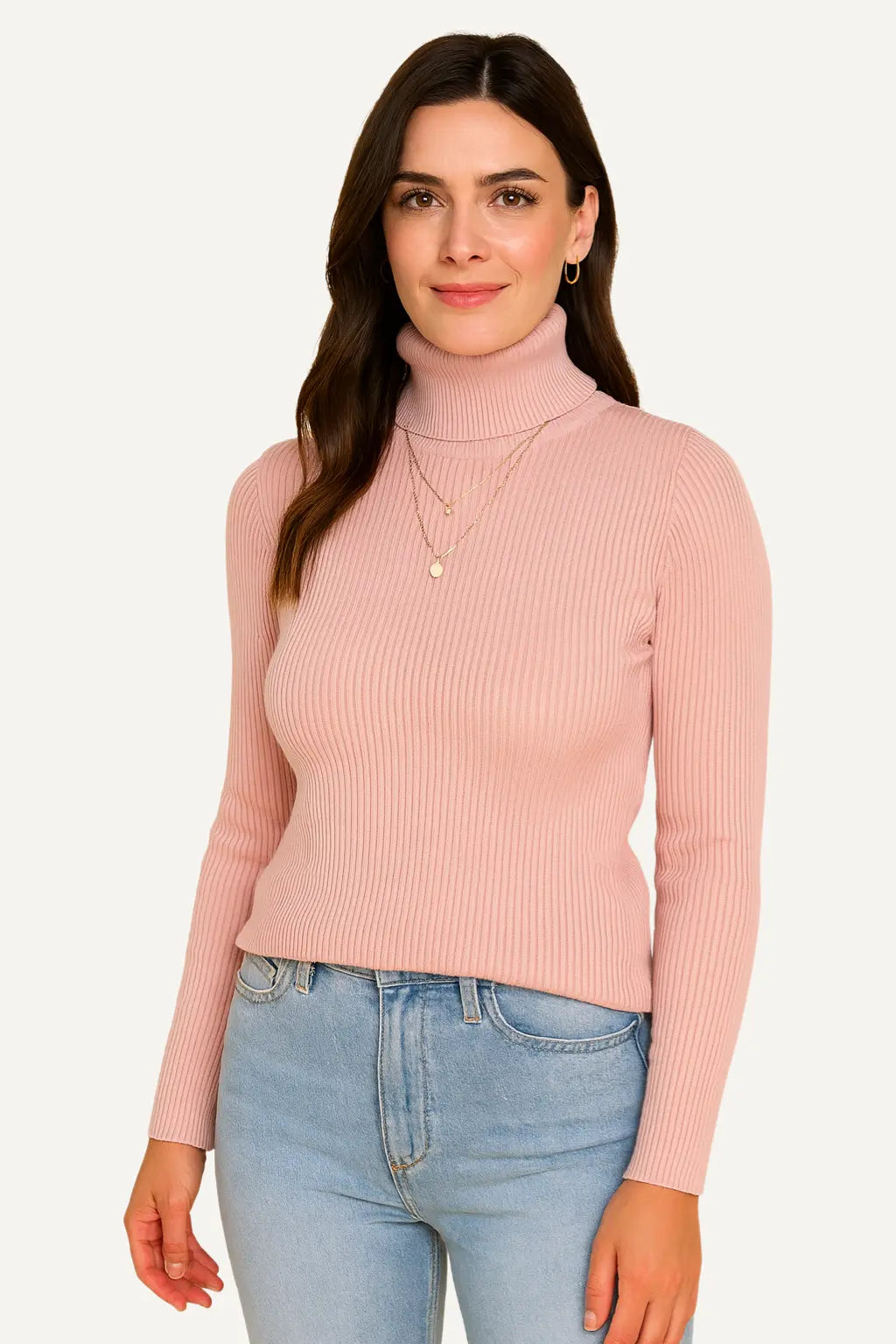 Maglione Dolcevita Donna a Coste | Slim Fit Classico ed Elegante