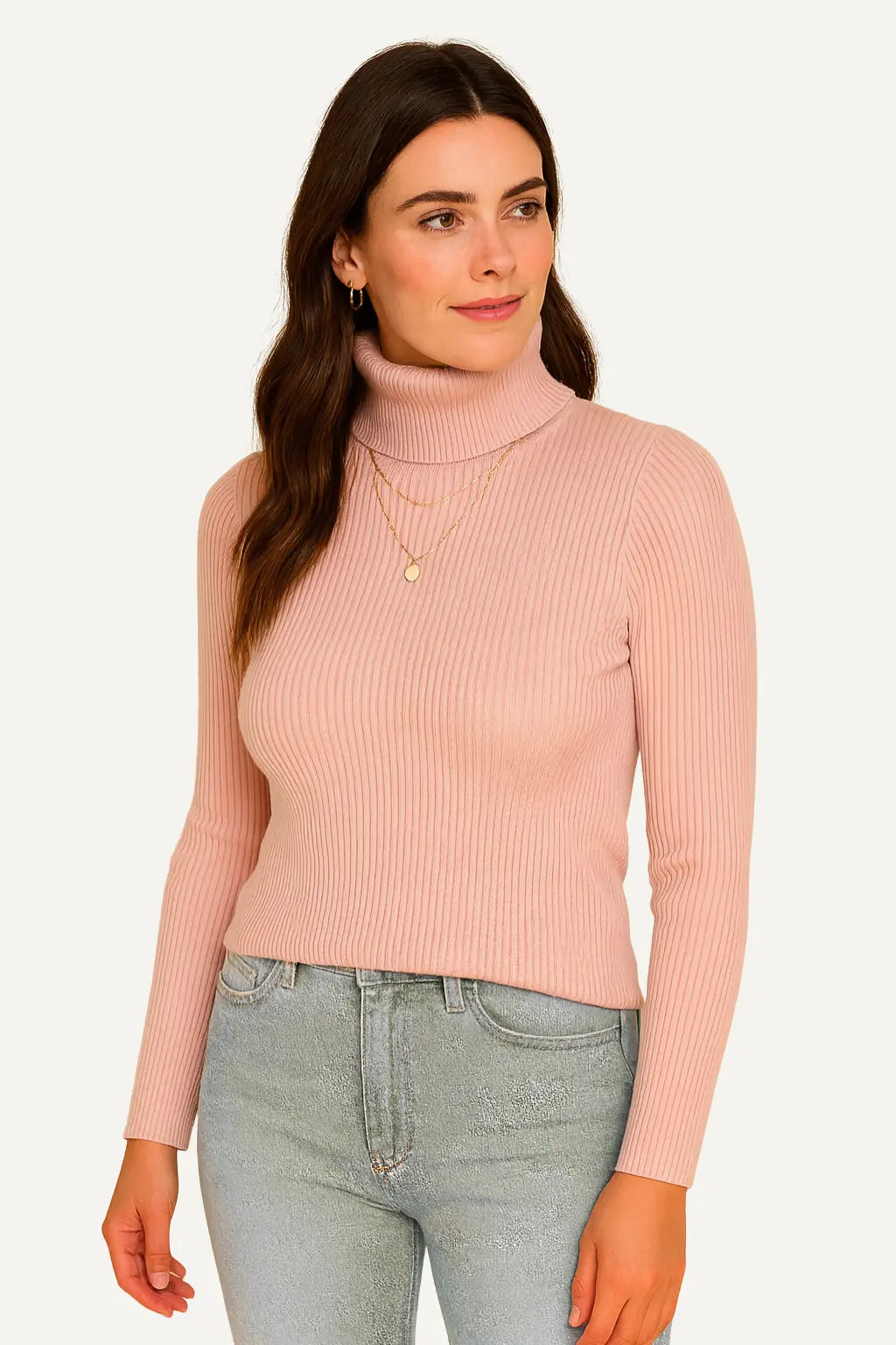 Maglione Dolcevita Donna a Coste | Slim Fit Classico ed Elegante