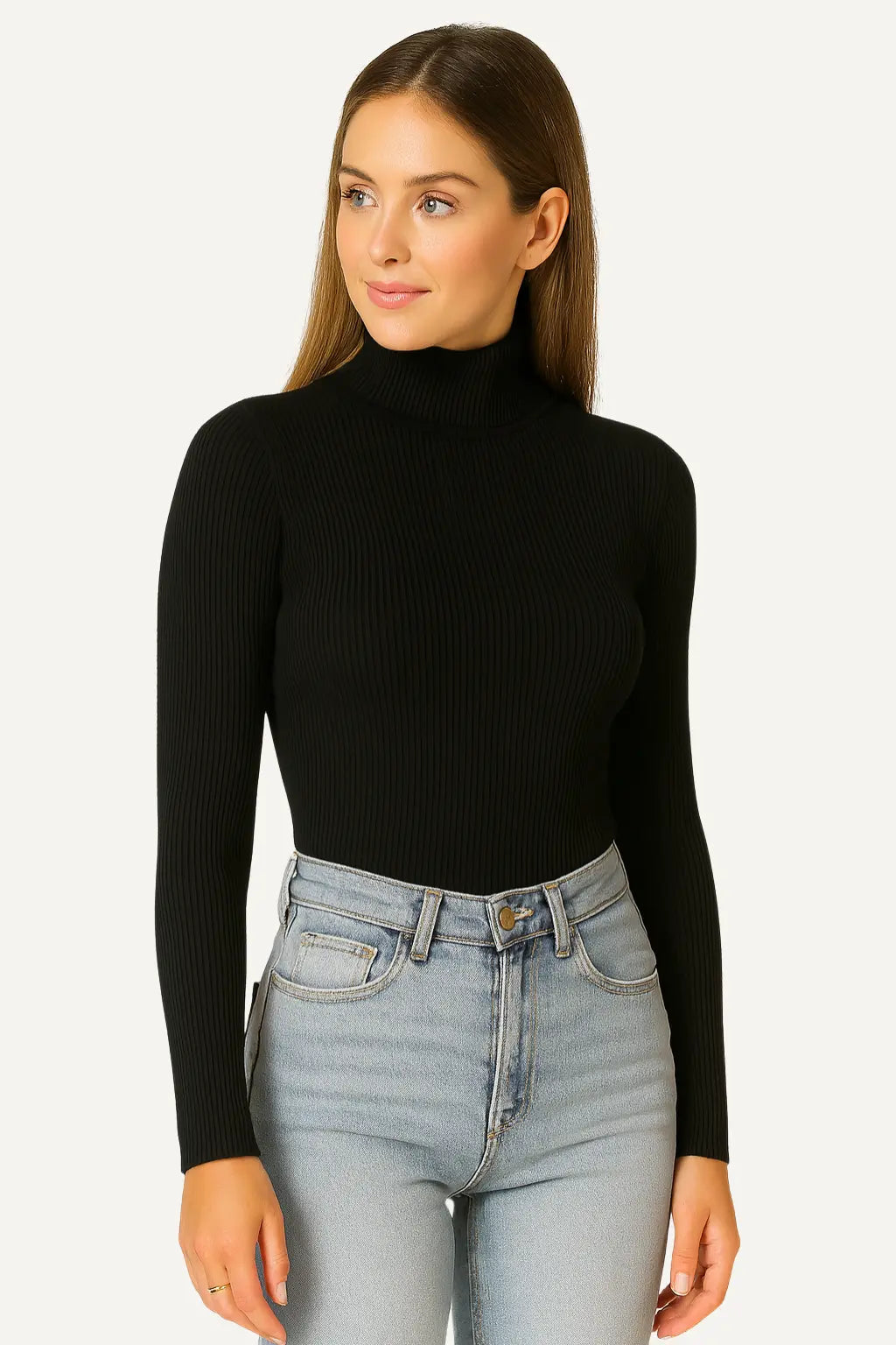 Maglione Dolcevita Donna a Coste | Slim Fit Classico ed Elegante