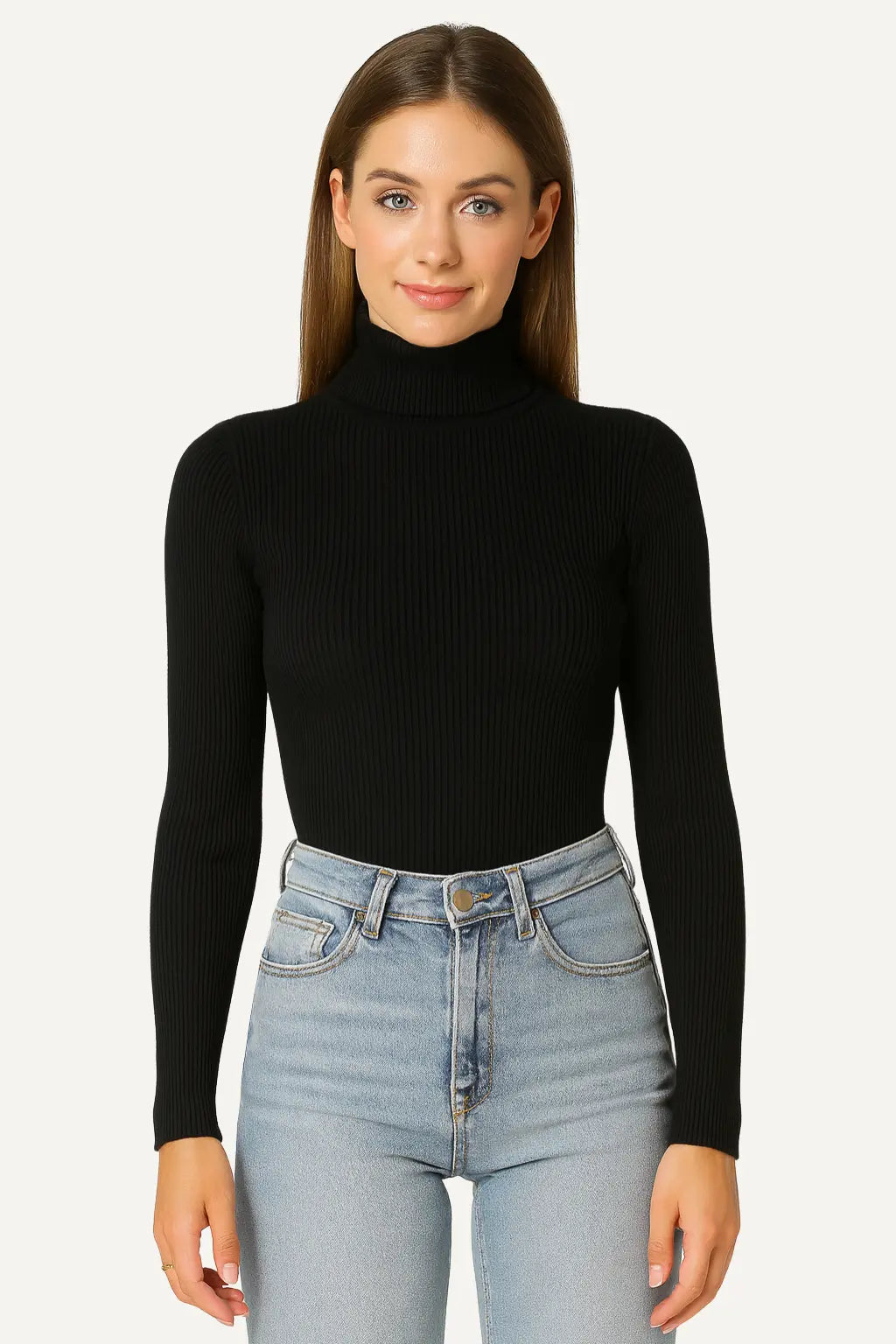 Maglione Dolcevita Donna a Coste | Slim Fit Classico ed Elegante