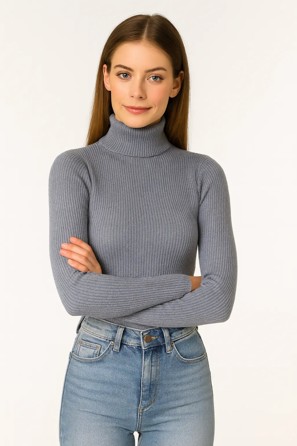 Maglione Dolcevita Donna a Coste | Slim Fit Classico ed Elegante