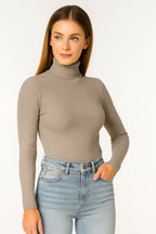 Maglione Dolcevita Donna a Coste | Slim Fit Classico ed Elegante