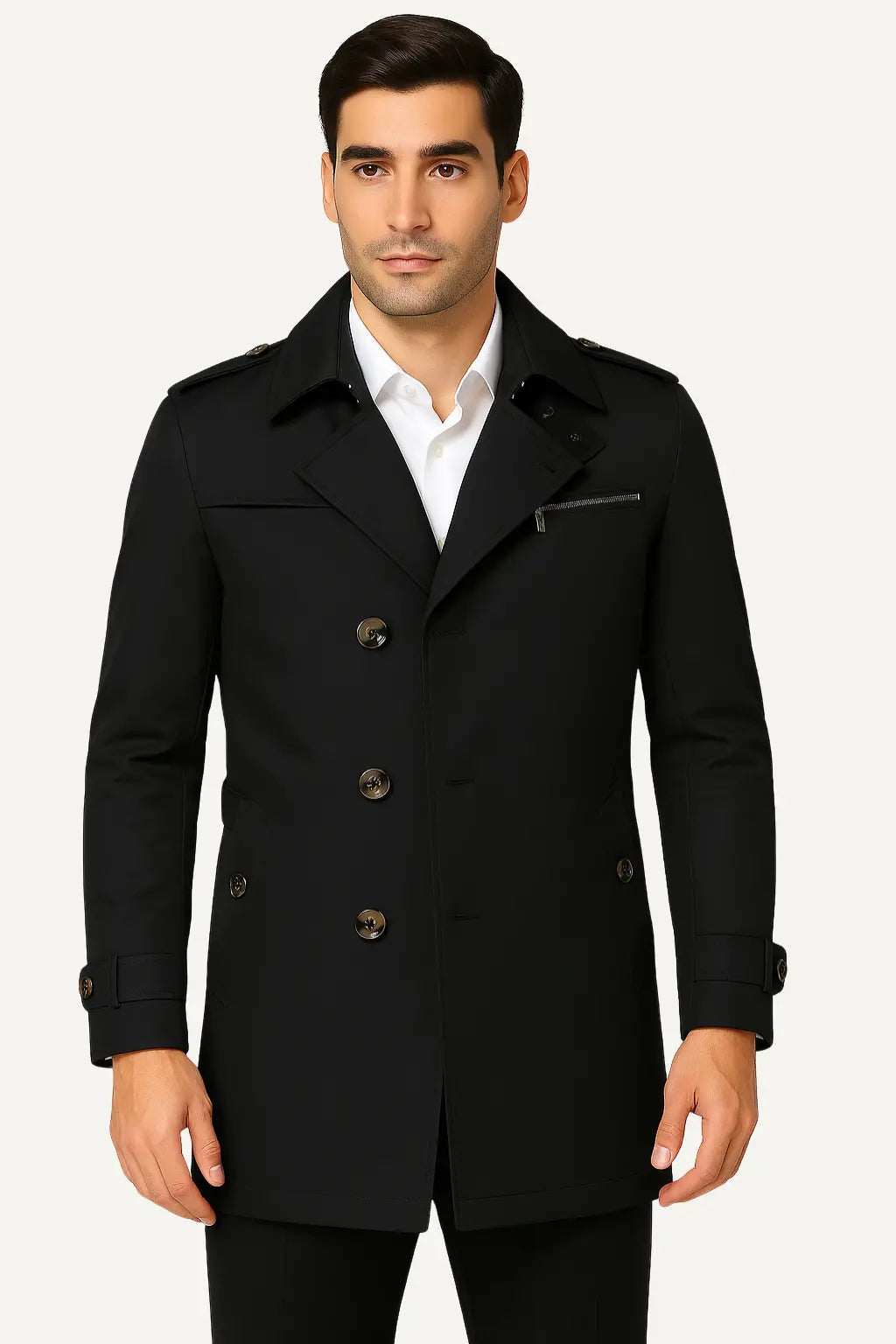 Trench Uomo Elegante | Cappotto Lungo Classico & Moderno | Alessandro