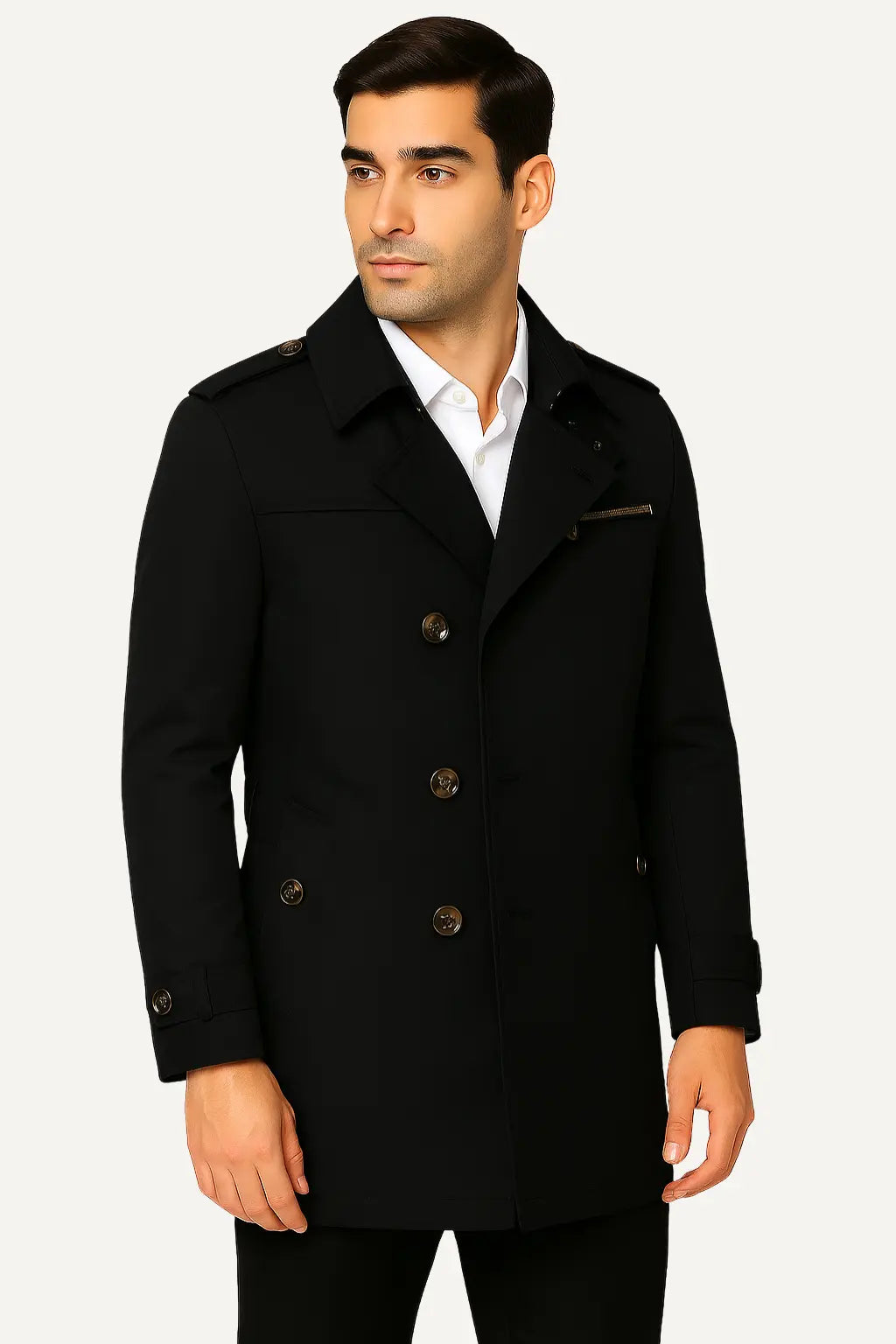 Trench Uomo Elegante | Cappotto Lungo Classico & Moderno | Alessandro