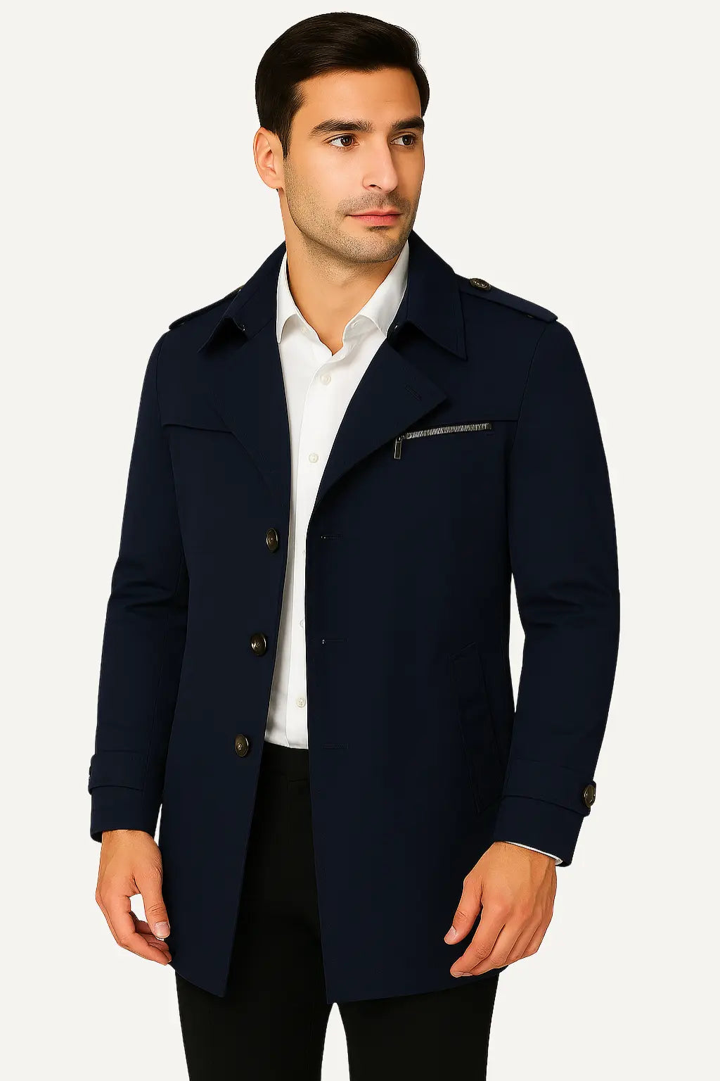 Trench Uomo Elegante | Cappotto Lungo Classico & Moderno | Alessandro