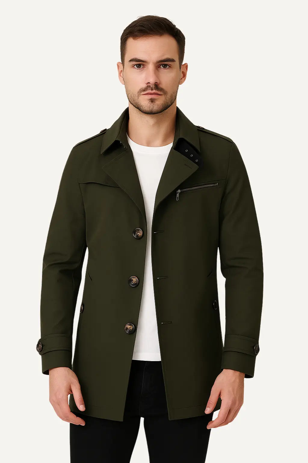 Trench Uomo Elegante | Cappotto Lungo Classico & Moderno | Alessandro