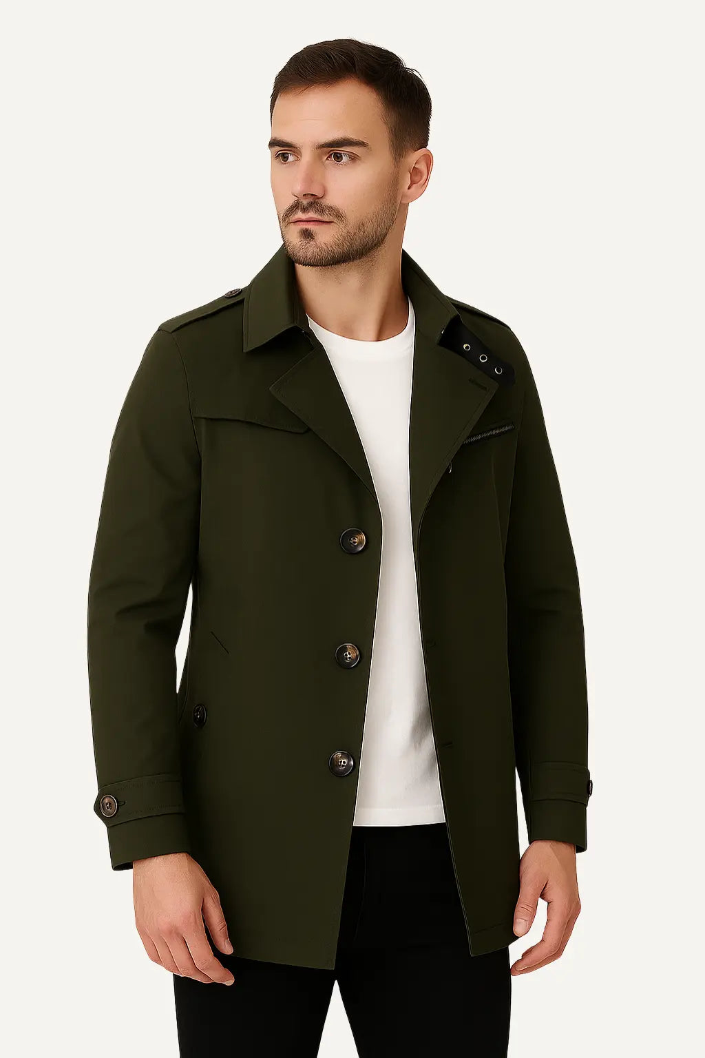 Trench Uomo Elegante | Cappotto Lungo Classico & Moderno | Alessandro