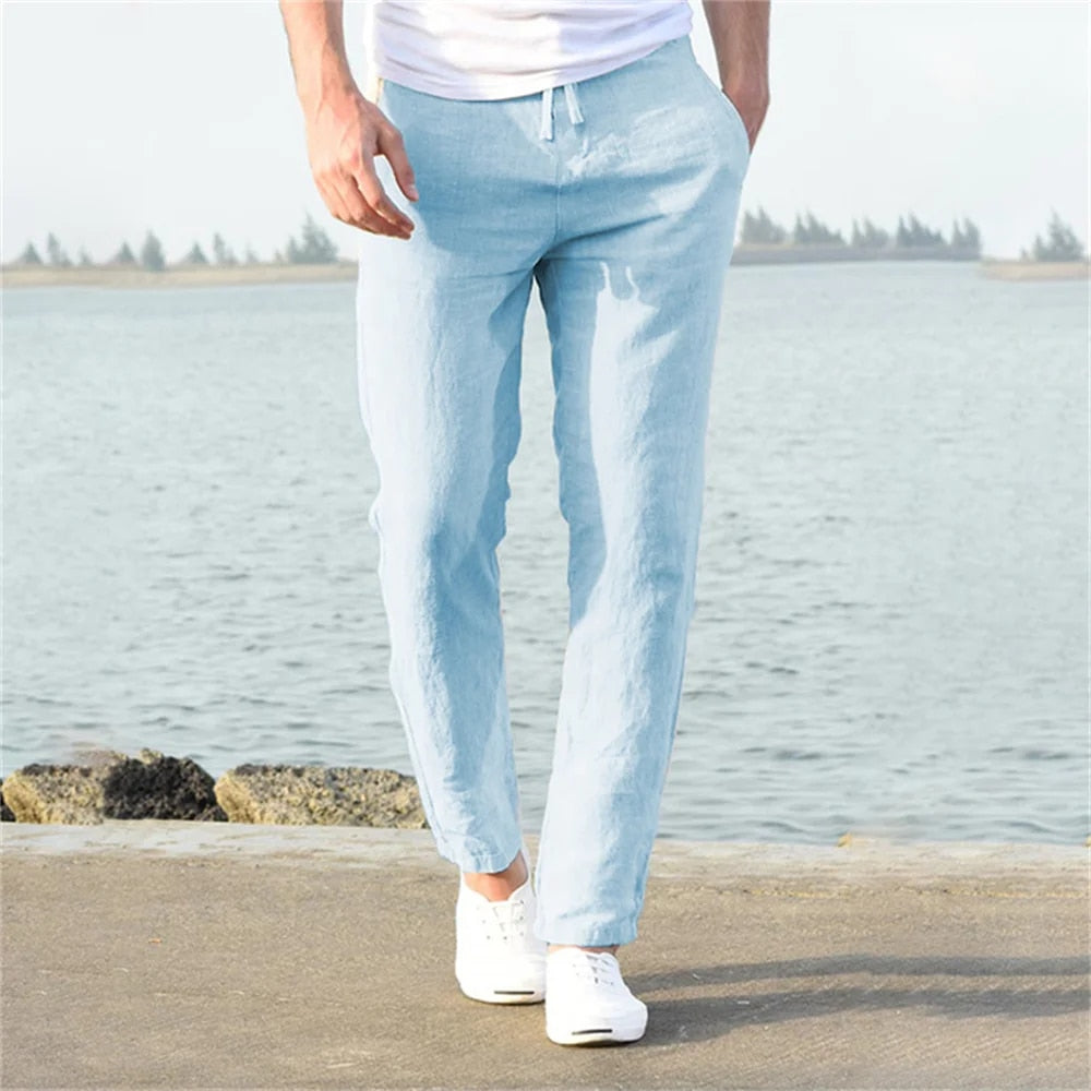 Pantaloni Uomo in Lino Leggero | Eleganza Casual Estiva | Luca