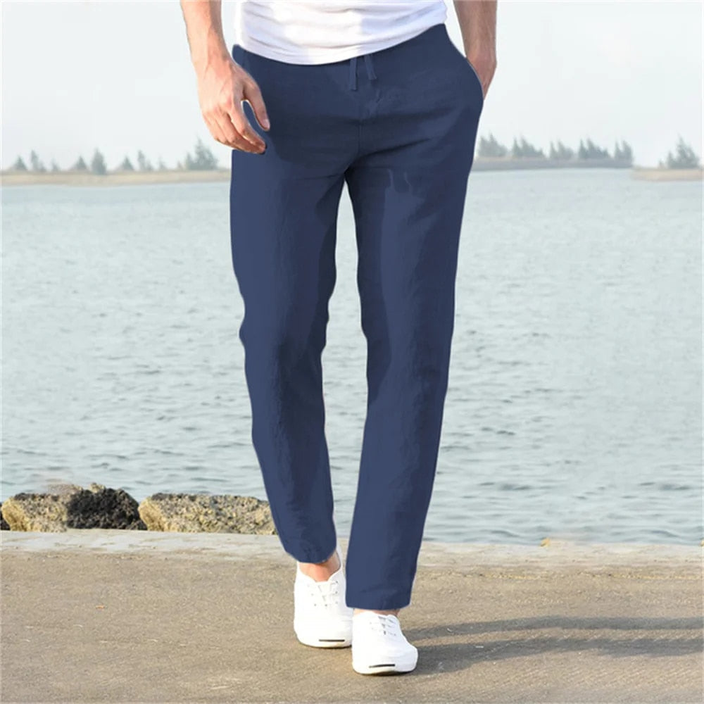 Pantaloni Uomo in Lino Leggero | Eleganza Casual Estiva | Luca