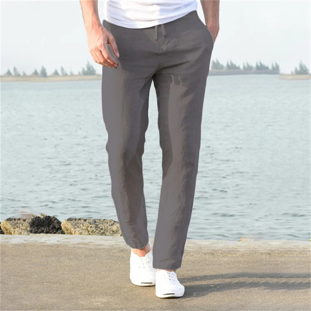 Pantaloni Uomo in Lino Leggero | Eleganza Casual Estiva | Luca