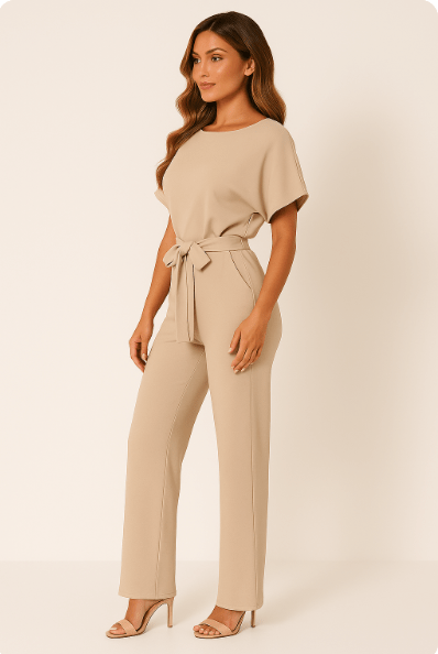 Tuta Elegante con Cintura | Design a Gamba Larga per Donna | Elva