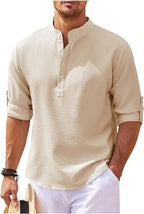 Camicia Uomo con Collo alla Coreana | Eleganza Casual con Maniche Arrotolabili | Hugo
