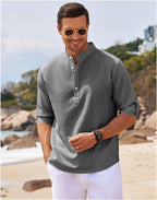 Camicia Uomo con Collo alla Coreana | Eleganza Casual con Maniche Arrotolabili | Hugo