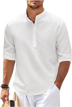 Camicia Uomo con Collo alla Coreana | Eleganza Casual con Maniche Arrotolabili | Hugo